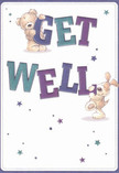 Radiating cheerful optimism, this get well card showcases two endearing characters-a plush teddy bear and an exuberant puppy-who seem almost ready to spring from the page with joy. Each holds or balances a vibrant letter, helping to spell out the heartfelt message 'Get Well' in confident hues of indigo and teal. These lively colours pop against a soft cream backdrop, reminiscent of peaceful mornings in Hampton, while delicate stars in shades of blue and purple twinkle around the design, infusing it with a whimsical note of hope. The tactile illustration of the furry friends invites an imagining of their gentle embrace, as comforting as a bouquet arranged with care for a neighbour in need. With every playful detail, this card extends more than just wishes-it provides an emotional salve, carrying an abundance of comfort and kindness through the caring hands of Hampton's florists and into the homes of those recovering locally.
